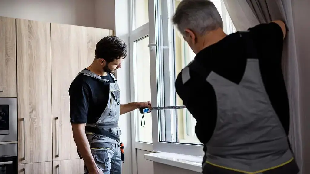 Técnicos expertos tomando medidas precisas para instalación de persianas a la medida en CDMX.